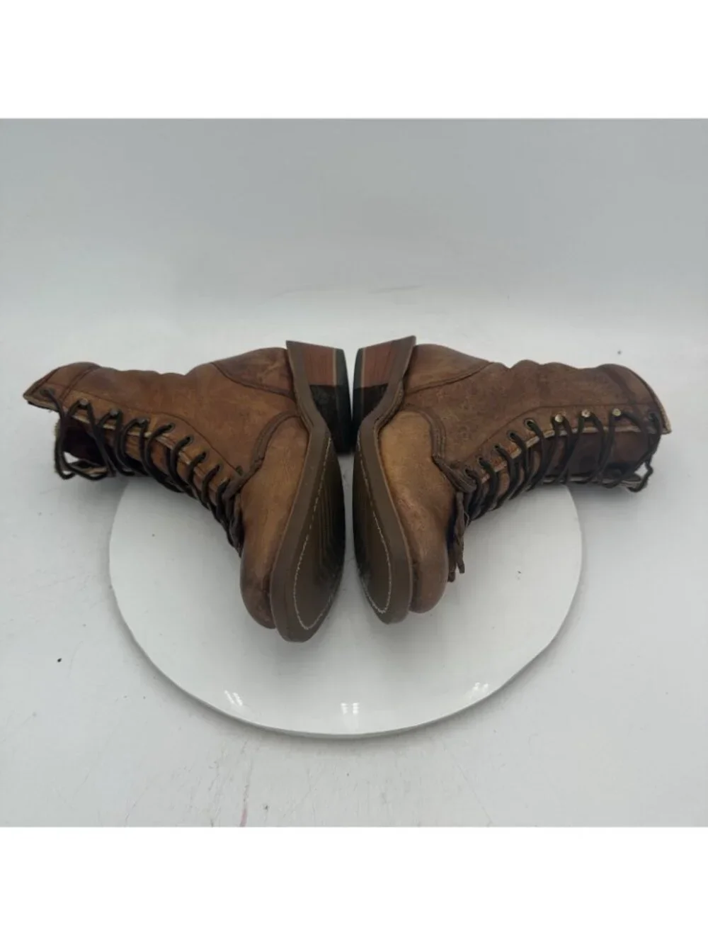 Double H Lacer Men Size 7.5M Brown Leather Kiltie Western Rodeo Cowboy Boot
